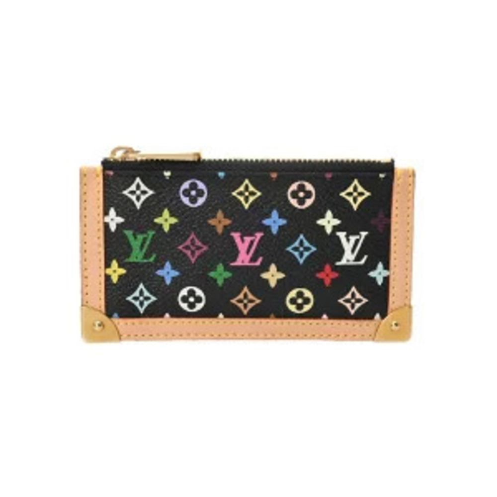 Louis Vuitton Monogram Pochette Noir Black Multicolor coin case Wallet